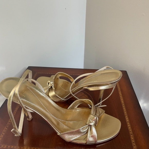 kate spade Shoes Kate Spade Gold Bow Strappy Sandal Poshmark